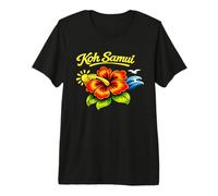 KOH Samui Thailand Tropical Beach Flower Design Premium T-Shirt