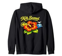 Koh Samui Thailand Tropical Beach Flower Design Zip Hoodie