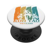 Koh Tao Thailand Palm Trees at the Beach Vacation Souvenir PopSockets Adhesive PopGrip