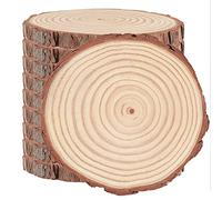 KOHAND 10 PCS 18-20cm Wood Slices, Unfinished Wood Rounds with Bark, Round Wooden Discs Circles for Crafts Christmas Ornaments Wedding Rustic Decoration DIY Handcrafts
