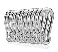 KOHAND 10 PCS M8 Stainless Steel Spring Link, Heavy Duty Spring Snap Hooks, Metal Quick Link Connector Snap Hook for Ourdoor Camping, Hiking, Fishing, 500 Lbs Load Capacity