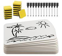 KOHAND 12 Pack A4 Small Whiteboard, Portable Double Sided Dry Wipe Whiteboard with Dry Erase Pens and Eraser White Board for Wall, Desk, Home, Office, 30 x 22.5CM
