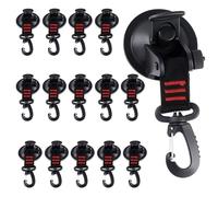 KOHAND 15 Pcs Heavy Duty Suction Cups, 360°Rotating Camping Sucker Cup with Straps and D-rings, Suction Cup Anchor for Camping and Awning Installation