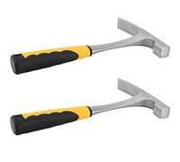 KOHAND 2 Pack 24oz Brick Hammer, Flat Head Rock Pick Hammer with Shock Reduction Grip, Chrome Plated Geological Hammer, Double Head Bricklayer's Hammer Masonry Hammers for Mining, Prospecting