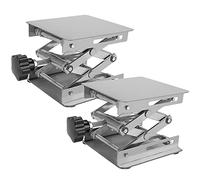 KOHAND 2 Pack 4" x 4" Lab Jack Stand, Stainless Steel Lifting Platform, Expandable Scientific Scissor Lift Table, Lift Height Range from 45 mm to 160 mm, 5 kg/11 lbs Support Weight