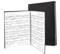 KOHAND 2 Pack A4 Sheet Music Folder, 30 Pockets/60Pages, Black Music Folder Choir Music Presentation Folder for Piano, Guitar,Violin, Documents, Paper, Artwork, Paintings