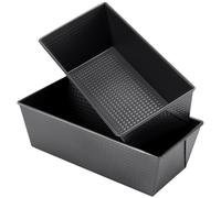 KOHAND 2 Pack Loaf Tins, 4 Lb Non Stick Bread Baking Tin, 30.5 x 15 x 10cm Carbon Steel Bread Pan for Baking Banana Breads, Loaves and Cakes, Easy to Clean, Black