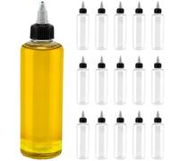 KOHAND 20 Pack 180ML/6OZ Twist Top Applicator Bottles, Clear Plastic Squeeze Dispensing Bottles with Twist Cap, Empty Tip Nozzle Applicator