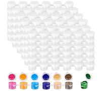 KOHAND 200 Strips 1200 Pots Mini Empty Paint Pot, 3 ml/ 0.1 oz Clear Plastic Paint Container Strips with Lids for Art Festivals, Painting Classes and Family Activities