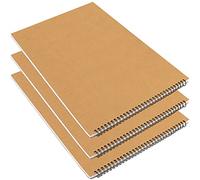 KOHAND 3 Pack A3 Sketchbook, Kraft Cover Spiral Bound Notebook Sketch Pad, 30 Sheets/60 Pages Blank Paper Sketch Book for Sketching, Scrapbooking, 420 x 297mm