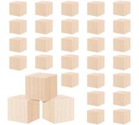 KOHAND 30 PCS Wooden Cubes, 5 x 5 x 5 cm Wooden Blocks for Craft - Unfinished Basswood Square Wood Blocks for DIY, Art & Crafts Project, Numbers, Puzzle Making