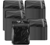 KOHAND 300 PCS 7.5x10cm Black Mylar Ziplock Bags, Ziplock Mylar Bag with Clear Window, Small Ziplock Bag for Food Storage Jewelry Small Item