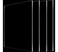 KOHAND 4 Pack 12 x 12 Inch Acrylic Sheets, 1/4 Inch Thick Clear Plexiglass Sheets Transparent Plexi Glass Acrylic Glass Plates Boards for DIY Signs Display Crafts Designs Poster Frames