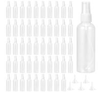 KOHAND 50 Pack 100ml Clear Plastic Spray Bottles with Lids, Refillable Small Spray Bottles with 5 Funnels, Clear Travel Containers Fine Mist Spray Bottles for Cleaning, Travel, Makeup
