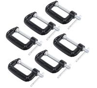 KOHAND 6 Pack 2 Inch G Clamp Set, Small Black Cast Iron C Clamp for Woodworking and Metalwork