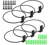KOHAND 6 Pack 6 Inch Flower Pot Holder Ring, Wall Mount Plant Pot Holder with Mounting Hardware, Metal Plant Pot Ring Stand Wall Bracke, Black