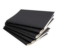 KOHAND 6 Pack A3 Sketchbook, Black Soft Cover Sketchbook, 20 Sheets/40 Pages 120 GSM Blank Paper Sketch Book for Sketching, Writing, Scrapbooking, 420 x 297mm