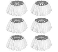 KOHAND 6 Pack Replacement Mop Heads, 360° Rotating Round Spin Magic Mop Microfibre, Universal Spin Mop Heads, Cleaning Mop Refill Head for Standard Rotary Mops