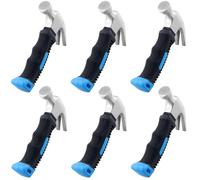 KOHAND 6 PCS 8 oz Mini Claw Hammer, Carbon Steel Stubby Claw Hammer with Anti-Slip Handle for DIY Projects in Home and Office, Blue