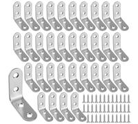 KOHAND 60 PCS L Brackets for Wood, 40X40mm Stainless Steel Angle Brackets, 90 Degree Heavy Duty Corner Brace with 240 Screws for Shelves, Furniture Fixation