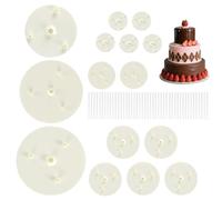 KOHAND Cake Dowels Rods Set, 45 Pcs Plastic Cake Stand Sticks with 15 Pcs Cake Separator Plates, Cake Tier Supports for 12/16/20cm Tiered Wedding Cakes Construction Stacking