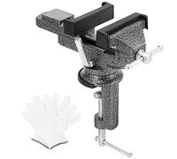 KOHAND Universal Table Vise 3 Inch/76mm, 360° Swivel Base Bench Clamp, Mini Portable Work Bench for Woodworking, Metalworking, Drilling, Black