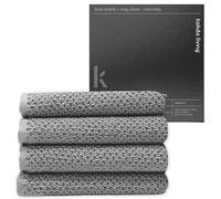 KOHDA LIVING Luxury Washcloths for Face - Wash Cloths for Bathroom, Silver Infused, Thick & Soft Face Towels - Premium Luxury Wash Cloths for Your Face, Body, or Bathroom - 4 Pack (Gray)