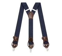 Kohentact Braces for Men Trousers with Clip and Button Attachment Options, Includes 6 Buttons, 1.4 Inch Width Y-Shape for Heights up to 6'7", Stainless Steel, XL Elasticity Adjustment Suspenders