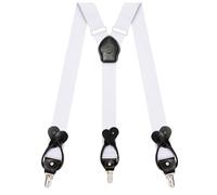 Kohentact Braces for Men Trousers with Clip and Button Attachment Options, Includes 6 Buttons, 1.4 Inch Width Y-Shape for Heights up to 6'7", Stainless Steel, XL Elasticity Adjustment Suspenders