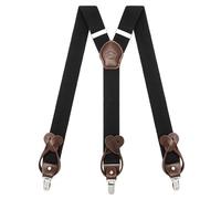 Kohentact Braces for Men Trousers with Clip and Button Attachment Options, Includes 6 Buttons, 1.4 Inch Width Y-Shape for Heights up to 6'7", Stainless Steel, XL Elasticity Adjustment Suspenders