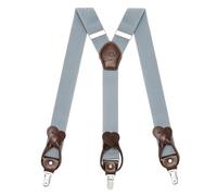 Kohentact Braces for Men Trousers with Clip and Button Attachment Options, Includes 6 Buttons, 1.4 Inch Width Y-Shape for Heights up to 6'7", Stainless Steel, XL Elasticity Adjustment Suspenders
