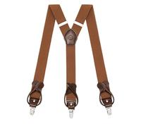 Kohentact Braces for Men Trousers with Clip and Button Attachment Options, Includes 6 Buttons, 1.4 Inch Width Y-Shape for Heights up to 6'7", Stainless Steel, XL Elasticity Adjustment Suspenders