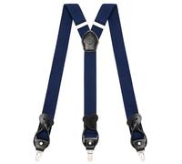 Kohentact Braces for Men Trousers with Clip and Button Attachment Options, Includes 6 Buttons, 1.4 Inch Width Y-Shape for Heights up to 6'7", Stainless Steel, XL Elasticity Adjustment Suspenders