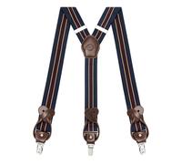 Kohentact Braces for Men Trousers with Clip and Button Attachment Options, Includes 6 Buttons, 1.4 Inch Width Y-Shape for Heights up to 6'7", Stainless Steel, XL Elasticity Adjustment Suspenders