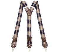 Kohentact Braces for Men Trousers with Clip and Button Attachment Options, Includes 6 Buttons, 1.4 Inch Width Y-Shape for Heights up to 6'7", Stainless Steel, XL Elasticity Adjustment Suspenders