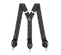 Kohentact Braces for Men Trousers with Clip and Button Attachment Options, Includes 6 Buttons, 1.4 Inch Width Y-Shape for Heights up to 6'7", Stainless Steel, XL Elasticity Adjustment Suspenders