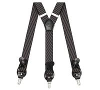 Kohentact Braces for Men Trousers with Clip and Button Attachment Options, Includes 6 Buttons, 1.4 Inch Width Y-Shape for Heights up to 6'7", Stainless Steel, XL Elasticity Adjustment Suspenders