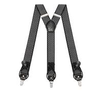 Kohentact Braces for Men with Clip and Button Attachment Options, Includes 6 Buttons, 1.4 Inch Width Y-Shape for Heights up to 6'7", Stainless Steel, XL Elasticity Adjustment Suspenders