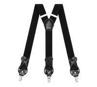 Kohentact Braces for Men with Clip and Button Attachment Options, Includes 6 Buttons, 1.4 Inch Width Y-Shape for Heights up to 6'7", Stainless Steel, XL Elasticity Adjustment Suspenders