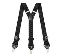 Kohentact Braces for Men with Clip and Button Attachment Options, Includes 6 Buttons, 1.4 Inch Width Y-Shape for Heights up to 6'7", Stainless Steel, XL Elasticity Adjustment Suspenders