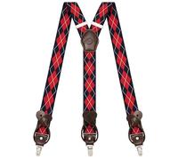Kohentact Braces for Men with Clip and Button Attachment Options, Includes 6 Buttons, 1.4 Inch Width Y-Shape for Heights up to 6'7", Stainless Steel, XL Elasticity Adjustment Suspenders