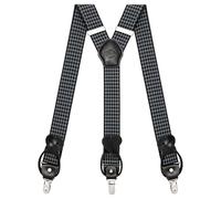 Kohentact Braces for Men with Clip and Button Attachment Options, Includes 6 Buttons, 1.4 Inch Width Y-Shape for Heights up to 6'7", Stainless Steel, XL Elasticity Adjustment Suspenders