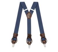 Kohentact Braces for Men with Clip and Button Attachment Options, Includes 6 Buttons, 1.4 Inch Width Y-Shape for Heights up to 6'7", Stainless Steel, XL Elasticity Adjustment Suspenders