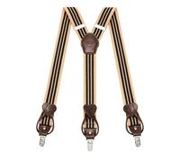 Kohentact Braces for Men with Clip and Button Attachment Options, Includes 6 Buttons, 1.4 Inch Width Y-Shape for Heights up to 6'7", Stainless Steel, XL Elasticity Adjustment Suspenders