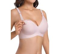 Kohentact Maternity Nursing Bras Wireless Seamless Ultra-Soft Comfort for Breastfeeding Pregnancy Easy One-Handed Access Sleep Bra Pink