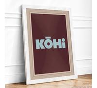 KOHi Type Study Typography Framed Wall Art Print A1 (84.1×59.4cm) White, Wall Decor for Living Room, Bedroom, Office & Home, Ready to Hang, Art Gift