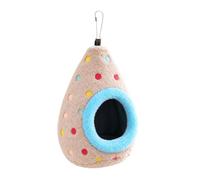 Kohita Bird House for Cage Egg Shaped Plush Warm Hiding Resting Hammock | Cockatiel Parrot Bed for Sparrow Cockatiel Conure Cockatoo Finch Lovebird Parakeet Blue Trim