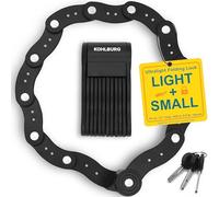 KOHLBURG 420g Lightweight Folding Lock with Bracket for Long Tours - Short-Term Protection Lock - 70cm Link Lock for Bicycle, e-Bike & Racing Bike - mini Folding Lock Small & Light