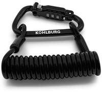 KOHLBURG 5 mm thick and small combination lock for the bag, secure cable lock, 145 cm long as a ski lock and snowboard lock, well suited as a lock for a pram lock and helmet lock