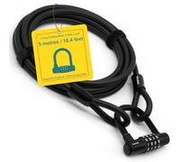 KOHLBURG Cable Lock 5 Metres Long with Combination Code - 500cm Combination Lock - Sheathed Steel Cable Lock 5 m - 500 cm Steel Cable with Number Code for Bicycle, Garden Furniture & Bike Lock